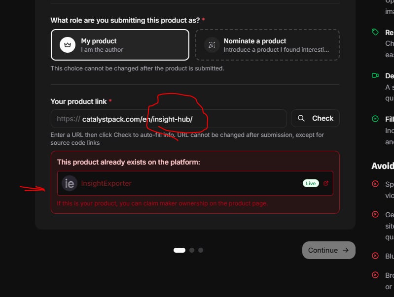 cho phép submit nhiều products có cùng domain