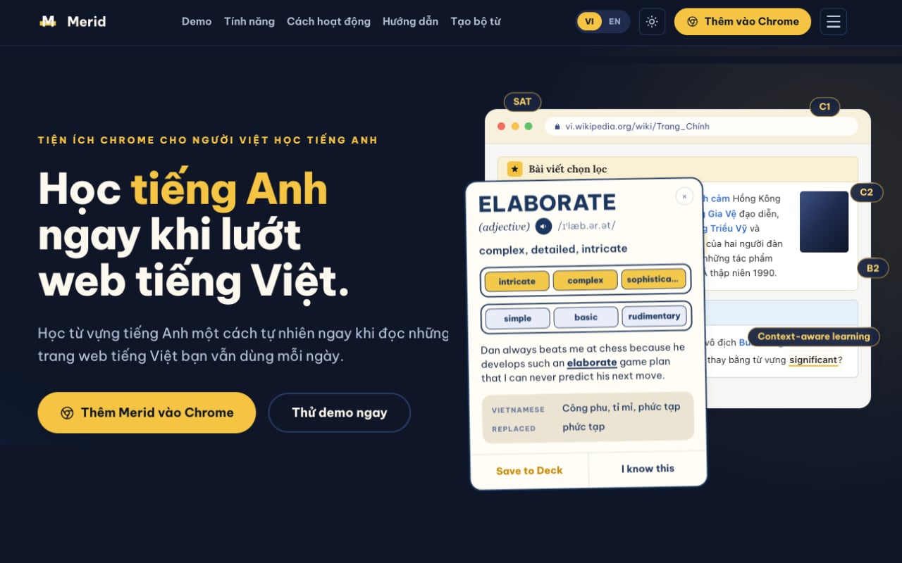 Merid vừa update và hoàn thiện sản phẩm hơn