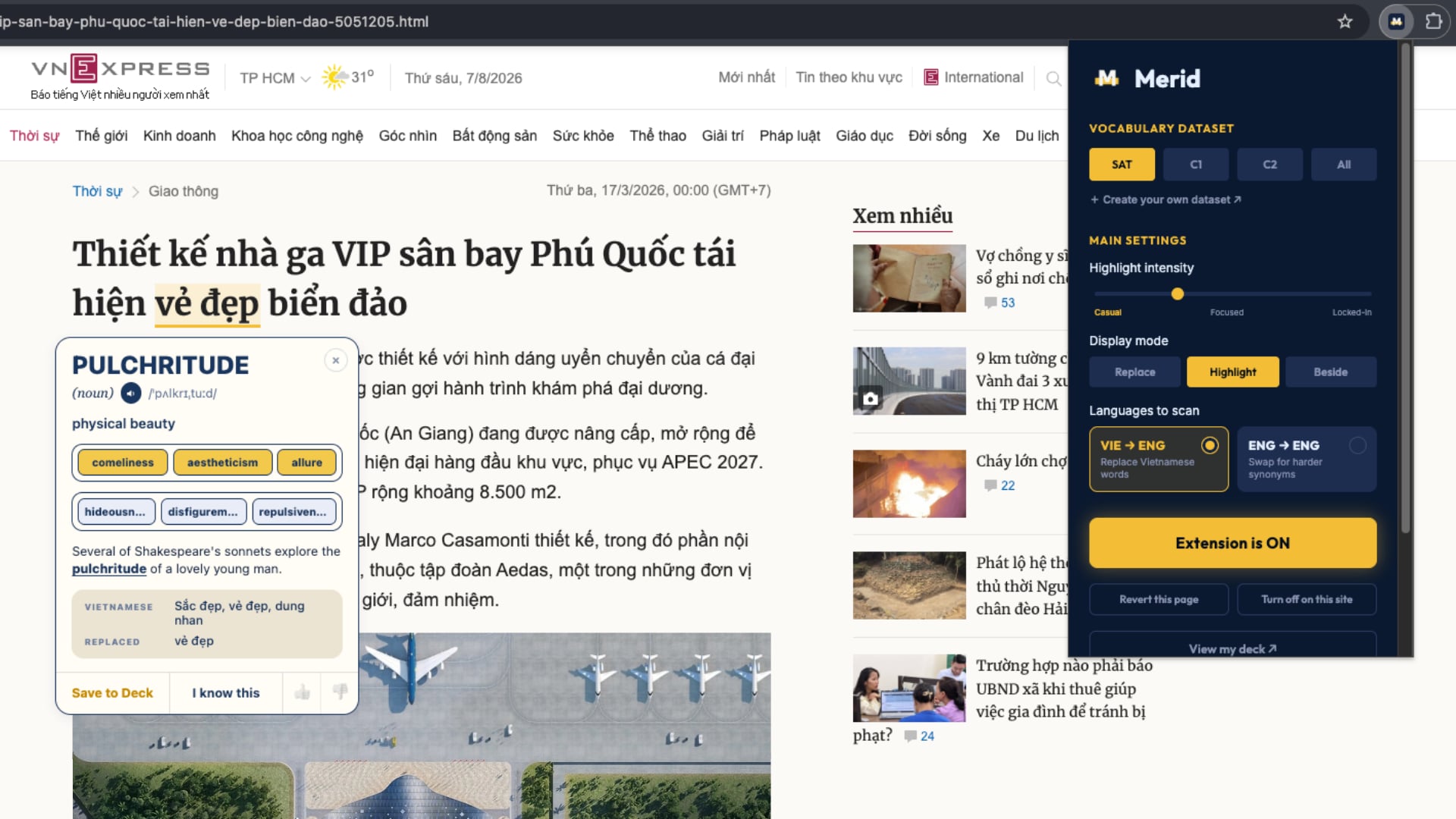 Merid: Học từ vựng mà không cần ngồi học từ vựng
