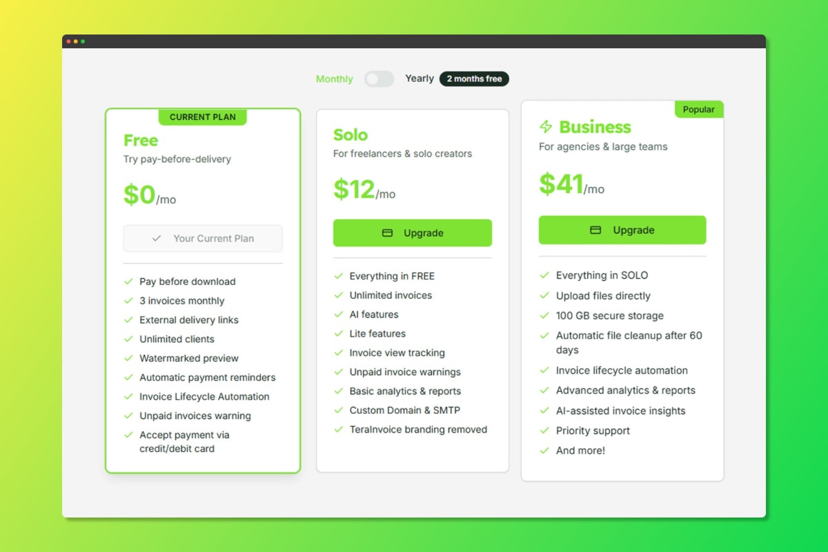 TeraInvoice screenshot