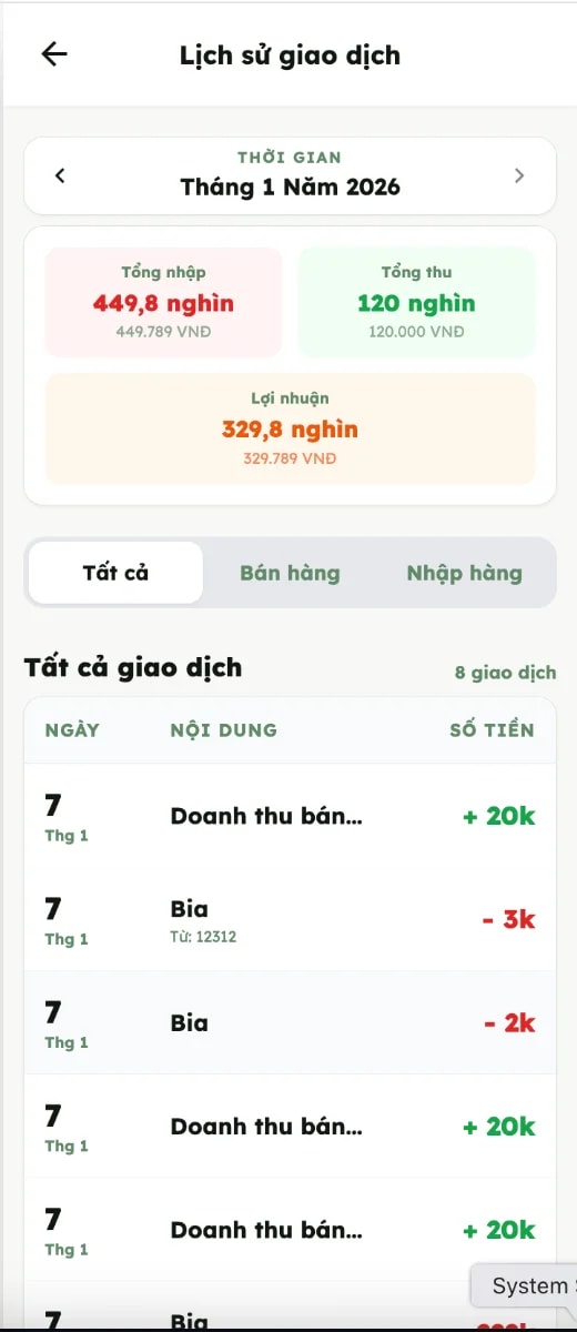 Sổ Buôn Bán screenshot