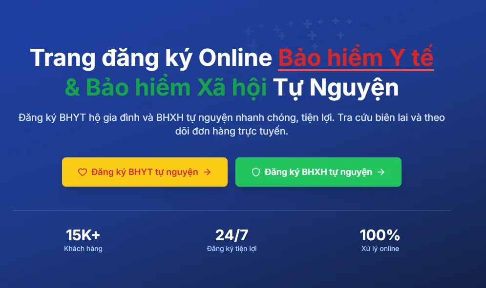 Đăng ký BHYT/BHXH screenshot