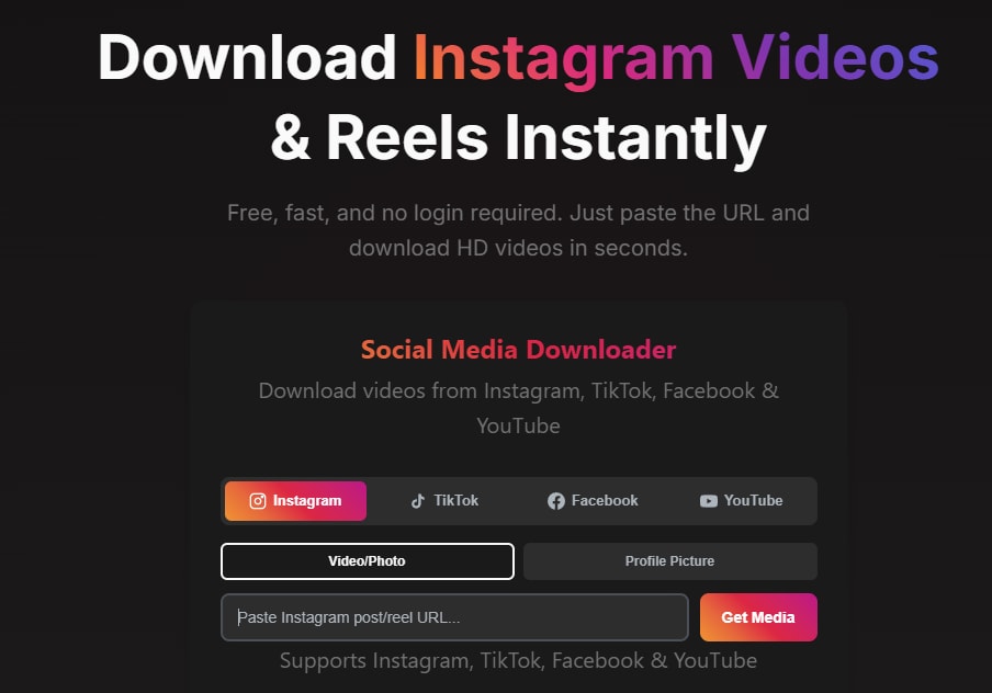 InstaGrab App screenshot