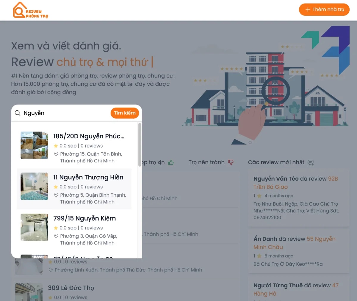 Review phòng trọ screenshot