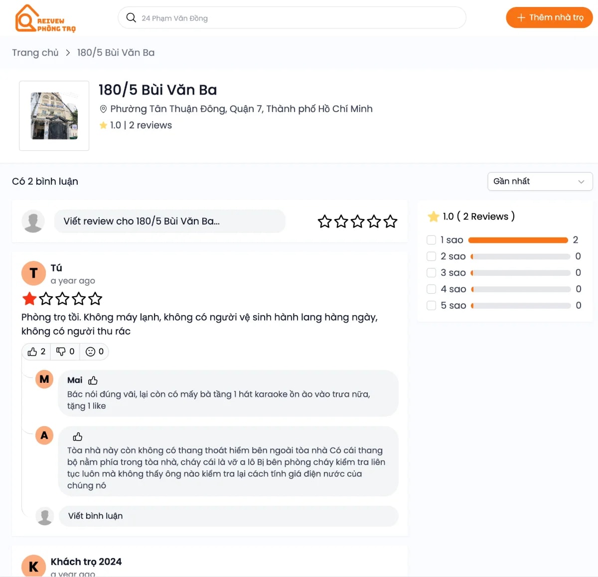 Review phòng trọ screenshot