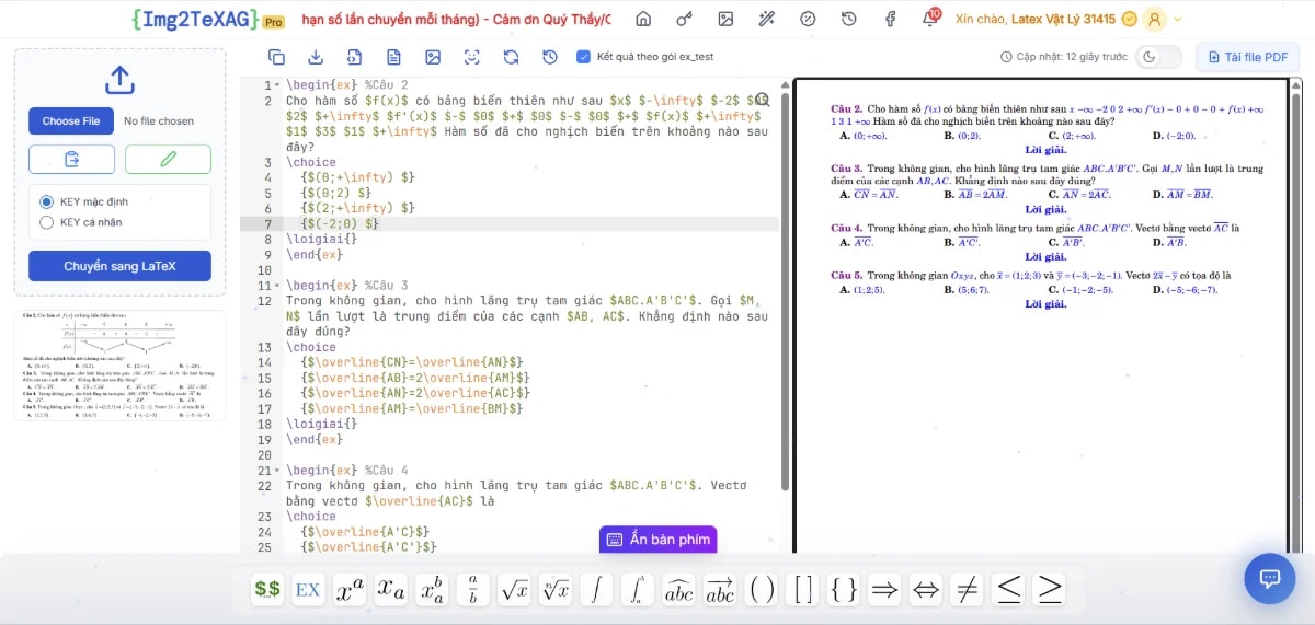 Img2TeXAG screenshot