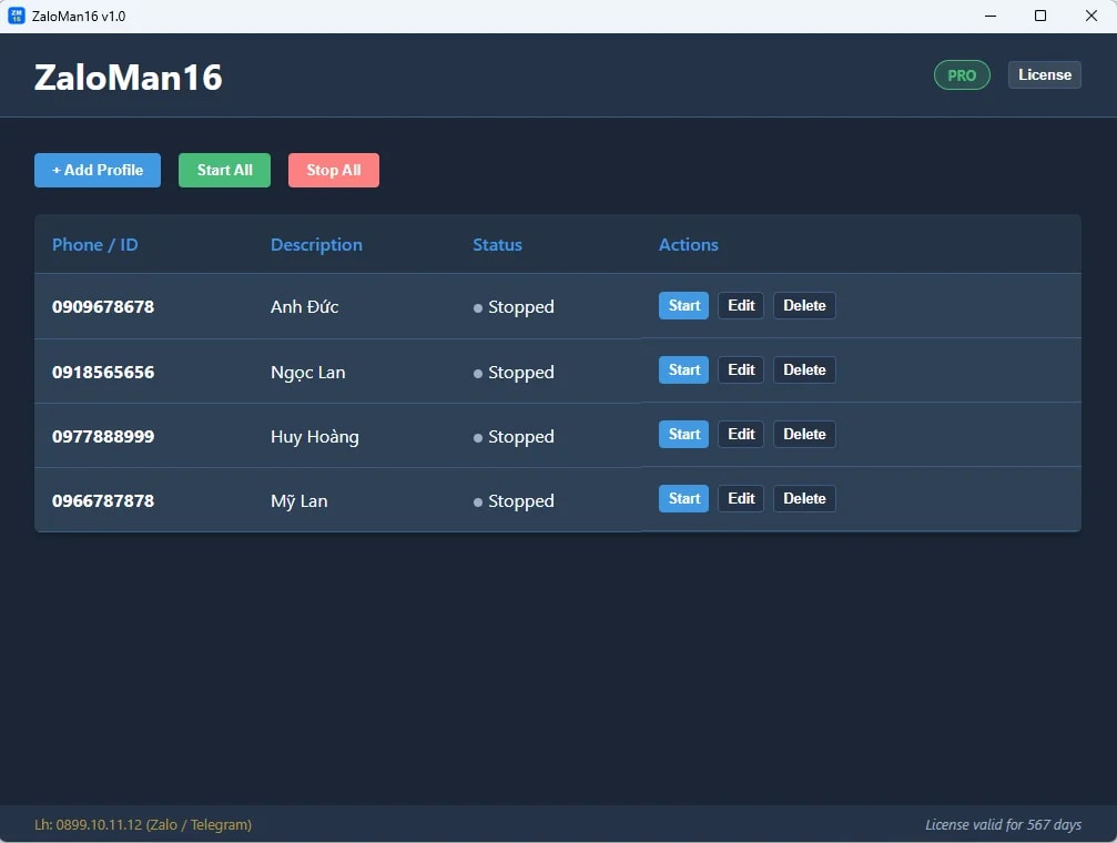 Multi Zalo PC screenshot