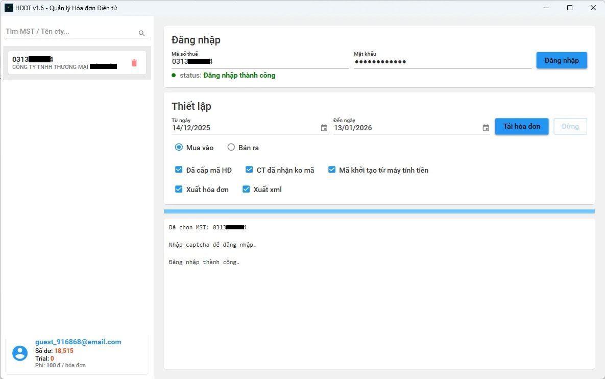 Quản lý Hóa đơn điện tử screenshot