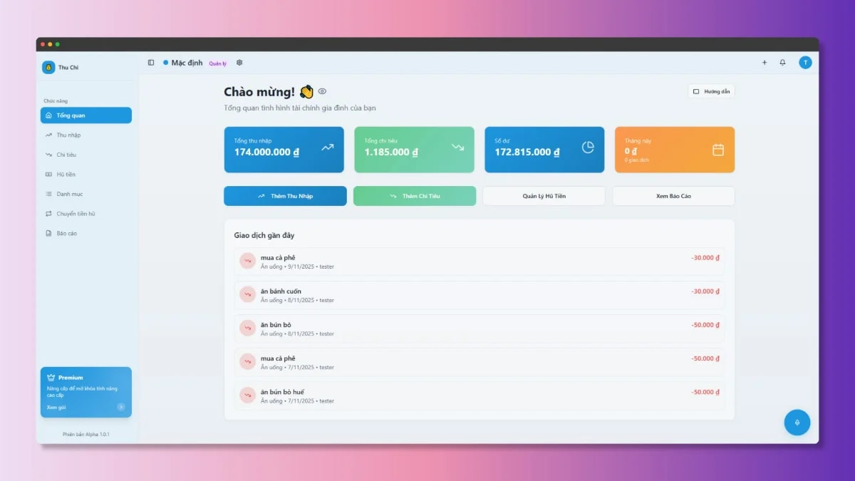 Quản Lý Thu Chi screenshot