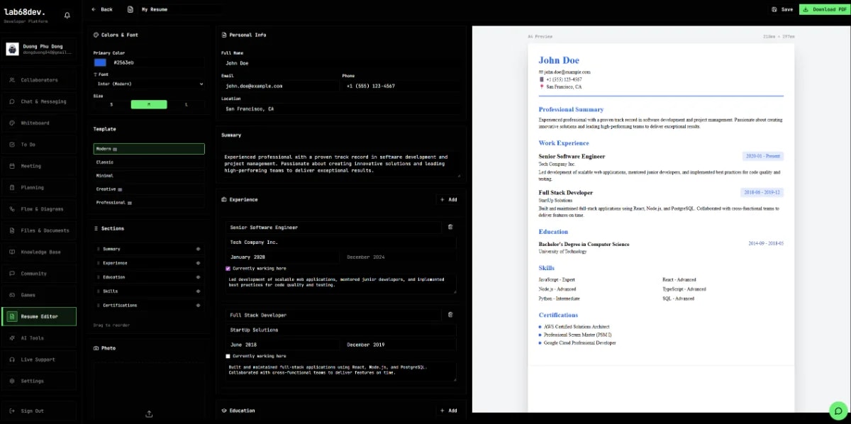 lab68dev Platform screenshot
