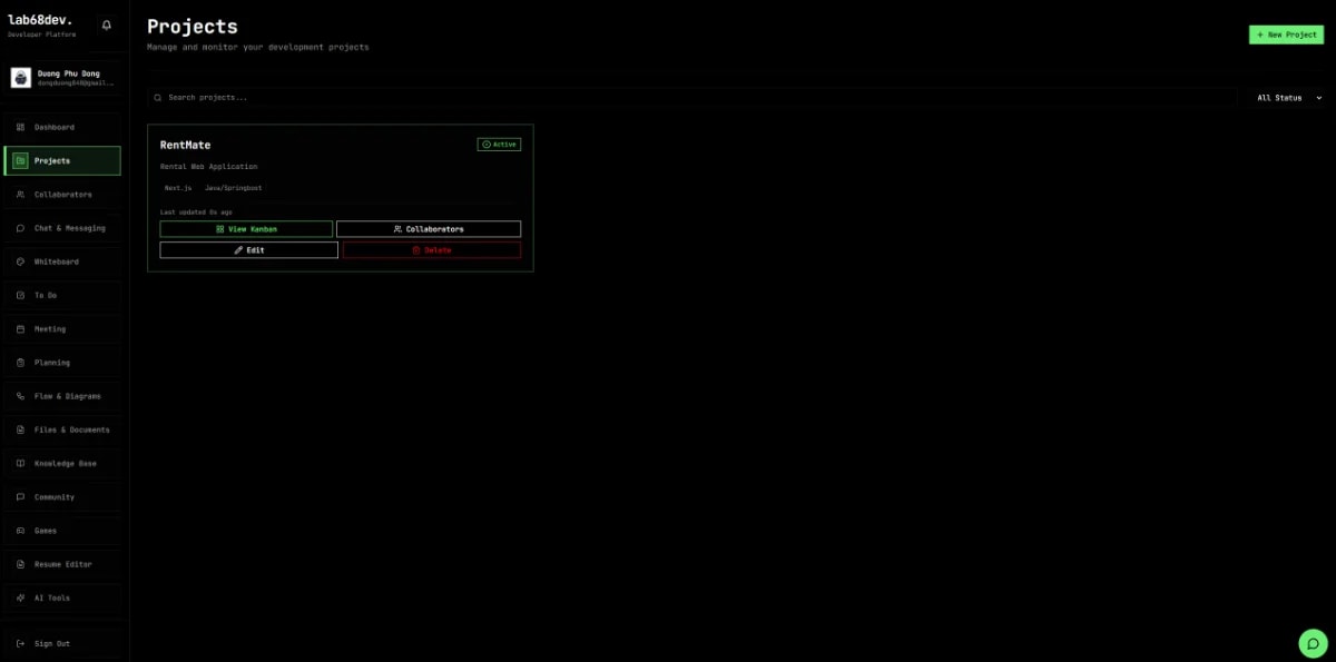 lab68dev Platform screenshot