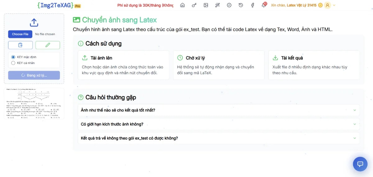 Img2TeXAG screenshot