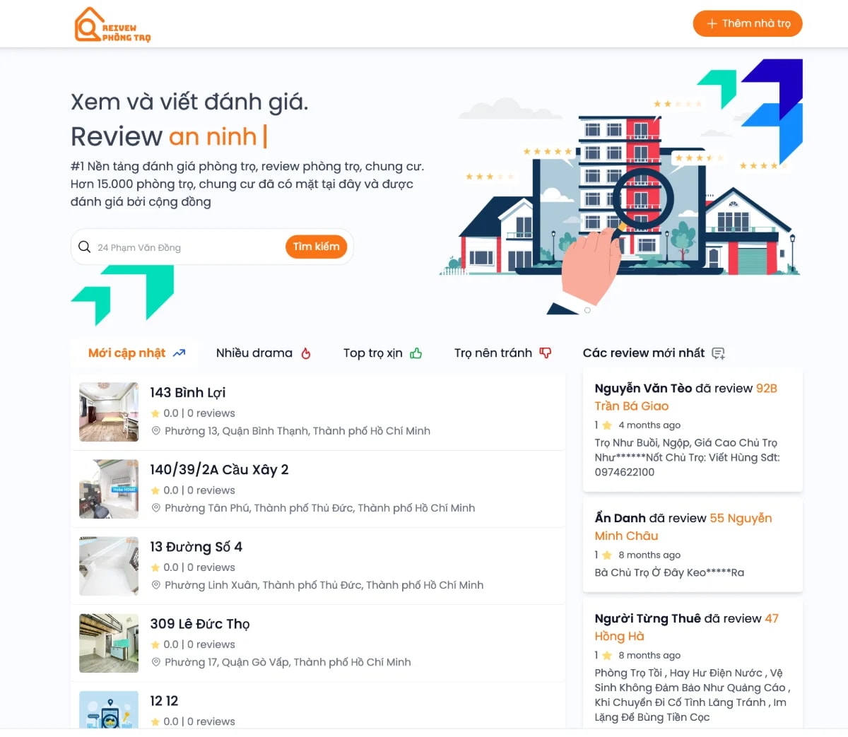 Review phòng trọ screenshot