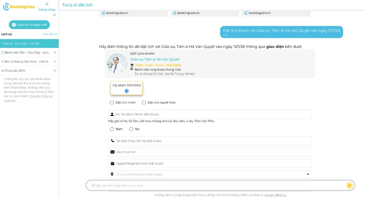 BookingCare screenshot