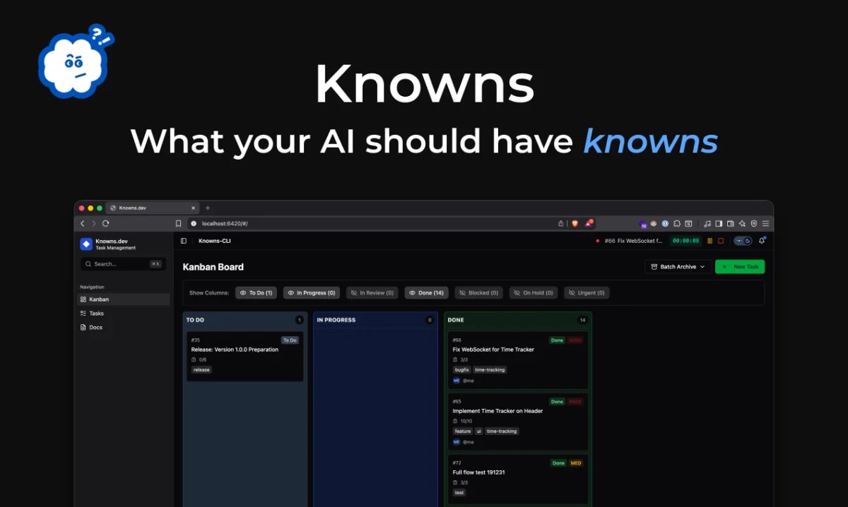 Knowns CLI screenshot