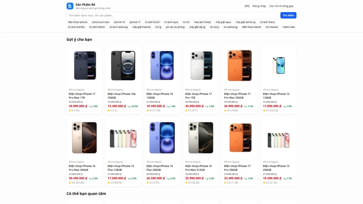 Sản Phẩm Rẻ screenshot