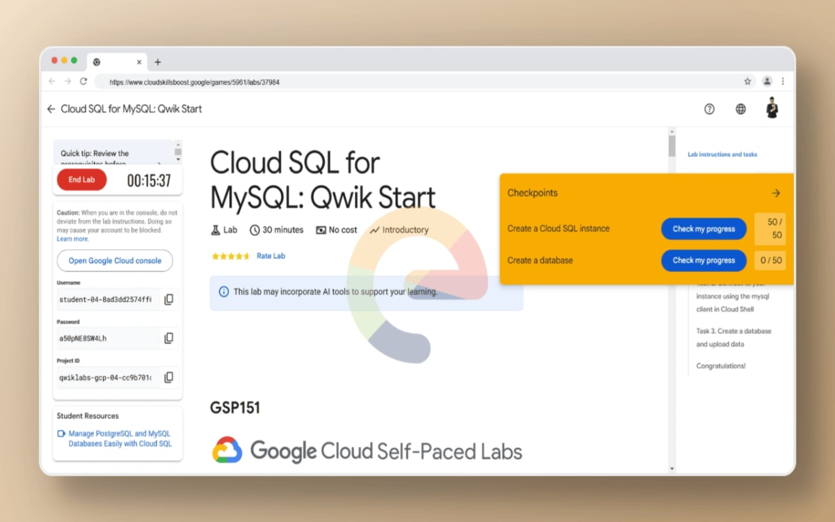 Google Cloud Skills Boost - Helper screenshot