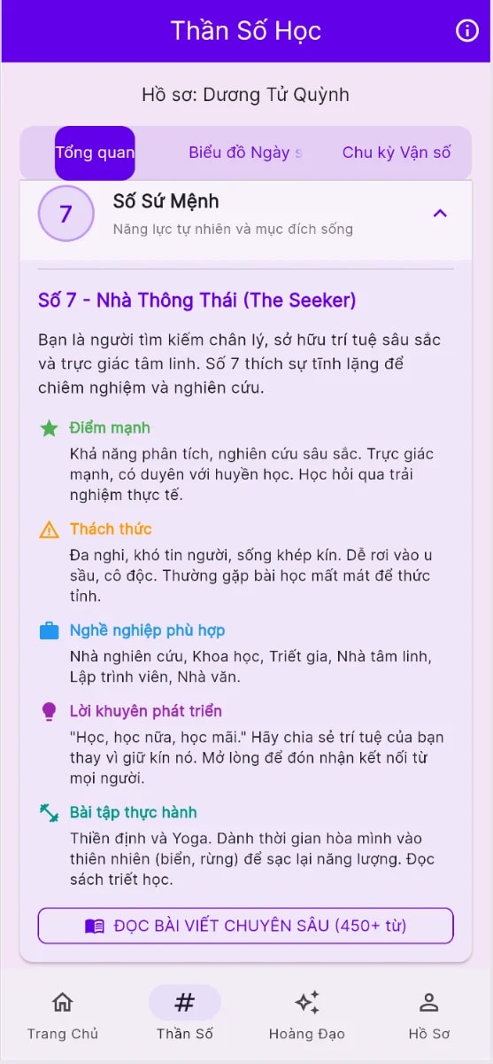 MỆNH LÝ SỐ screenshot