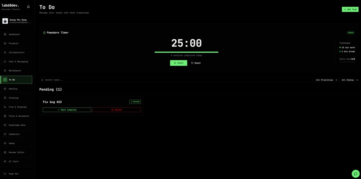 lab68dev Platform screenshot