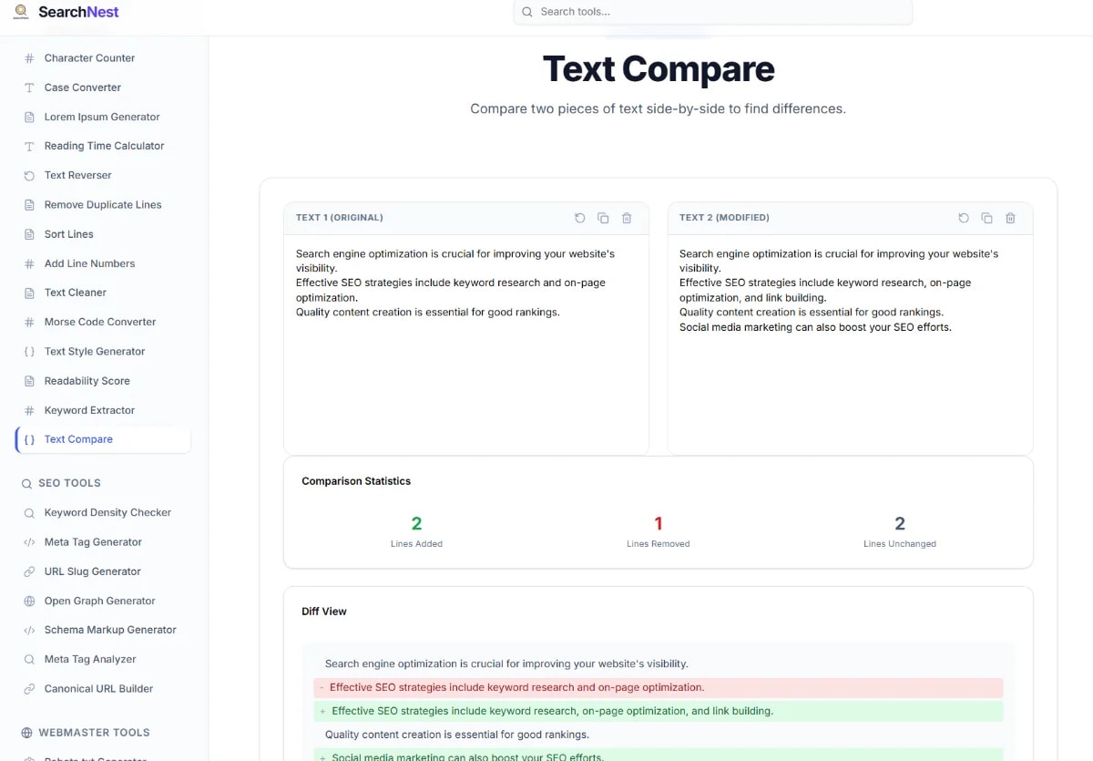 SearchNest screenshot