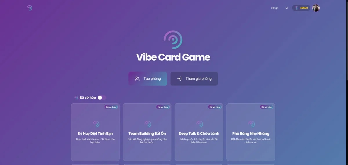 Vibe Card Game screenshot