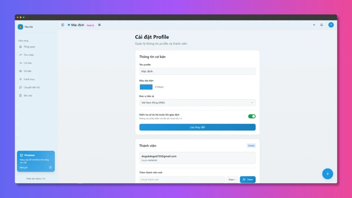 Quản Lý Thu Chi screenshot