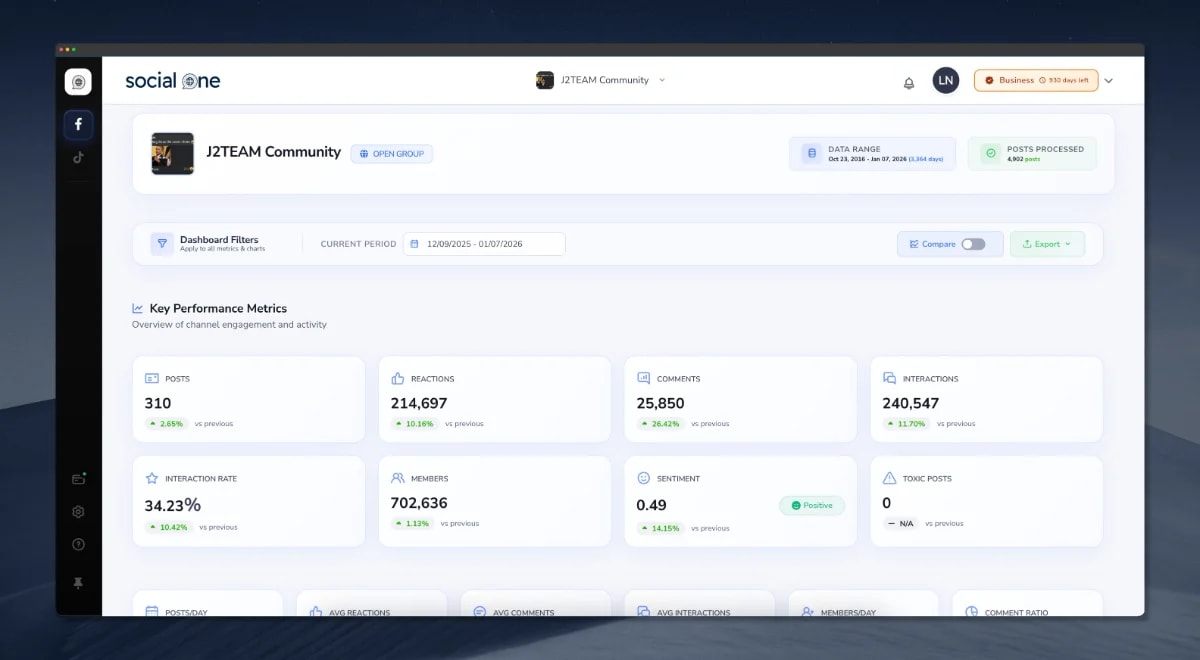 SocialOne screenshot