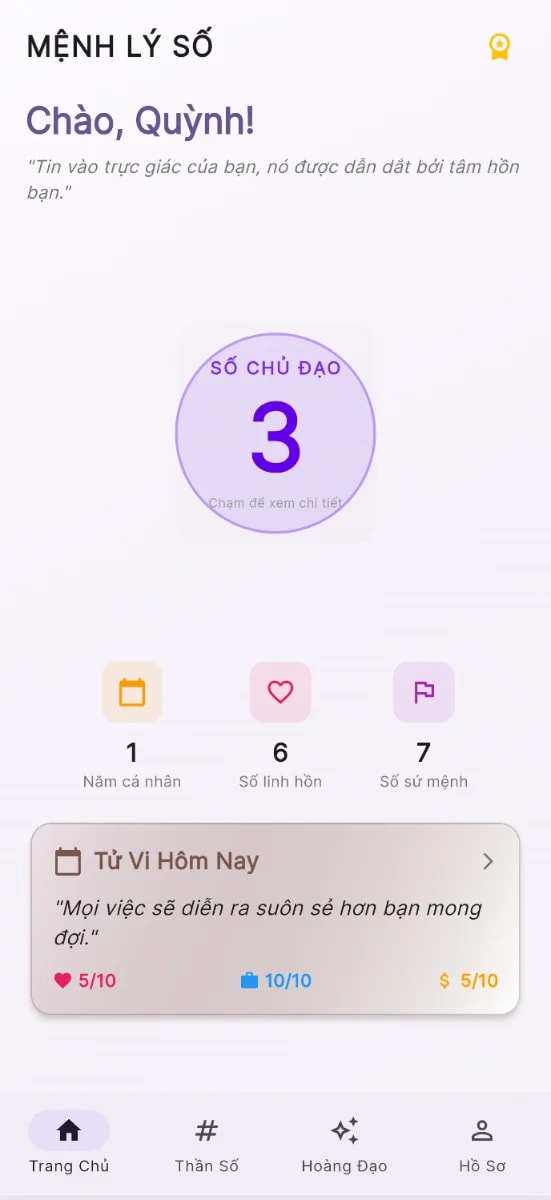 MỆNH LÝ SỐ screenshot
