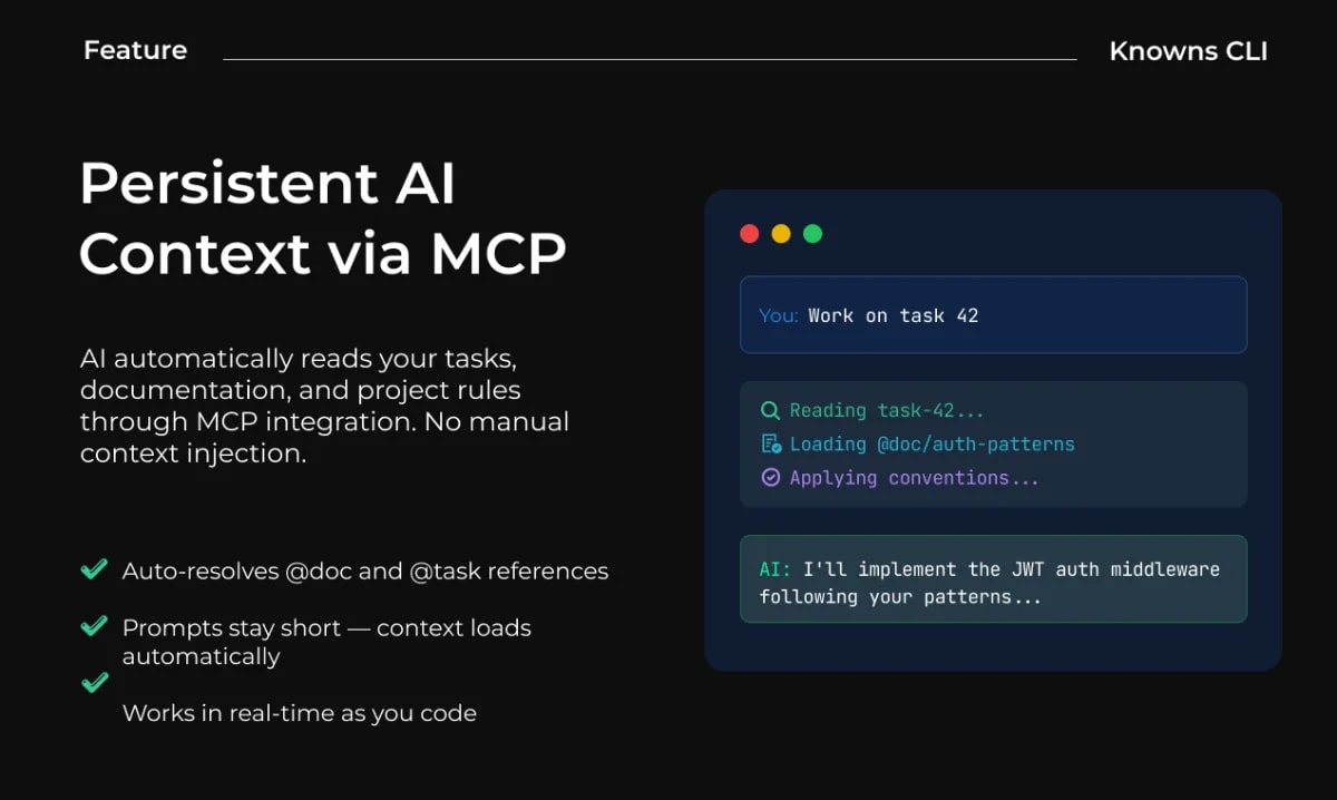Knowns CLI screenshot