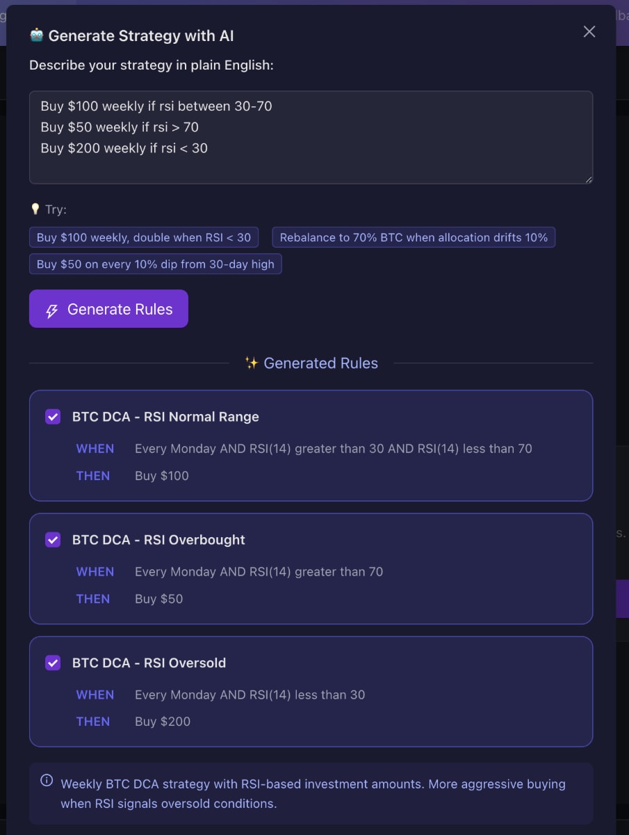 What If DCA screenshot