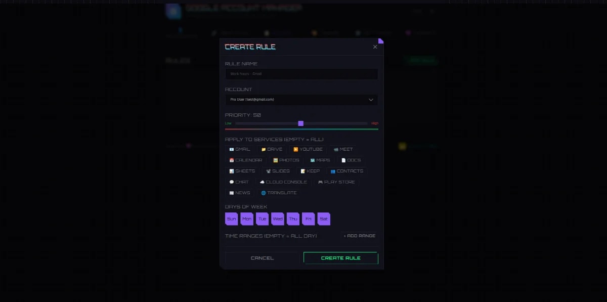 Google Account Manager screenshot