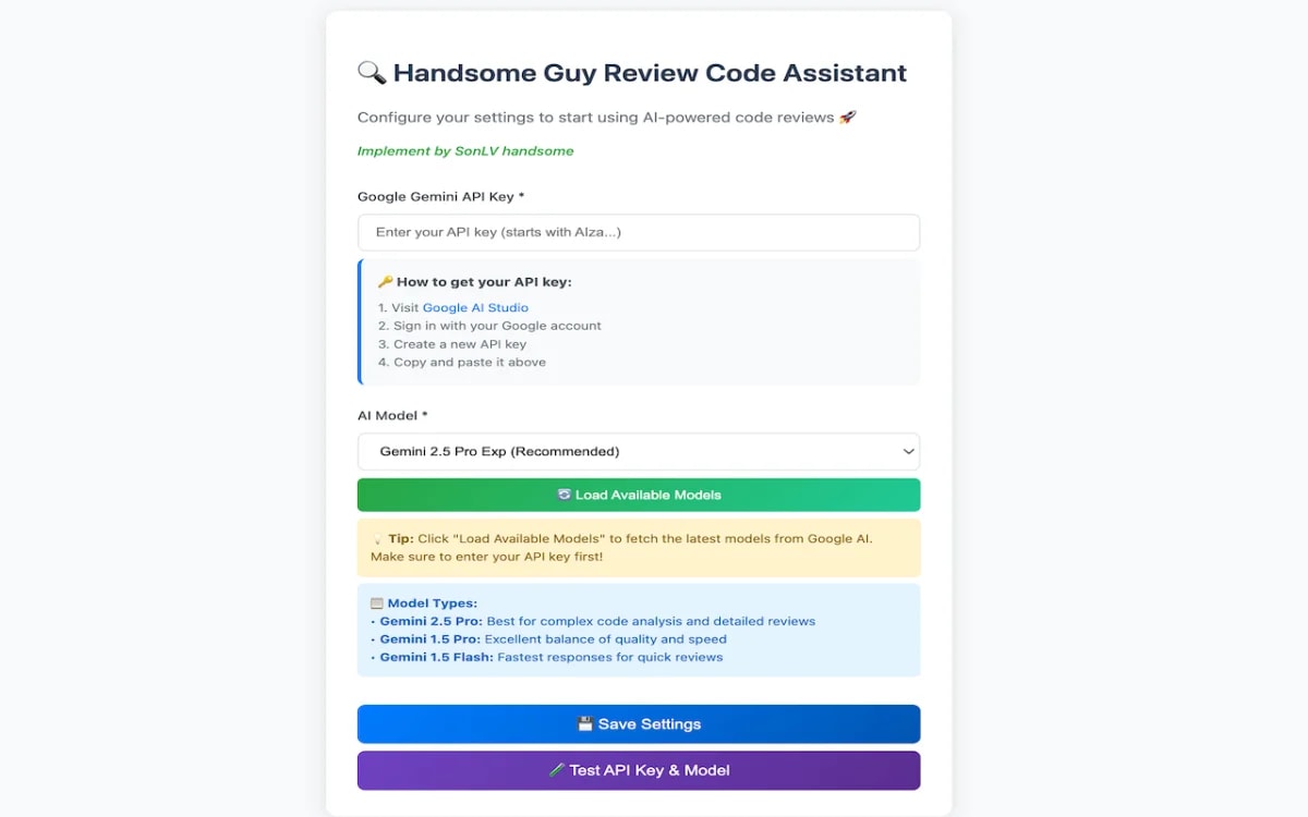 Handsome Guy Code Review Assistant screenshot