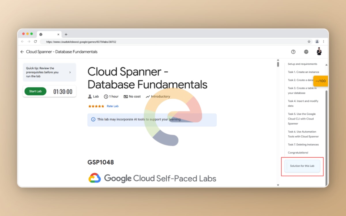 Google Cloud Skills Boost - Helper screenshot