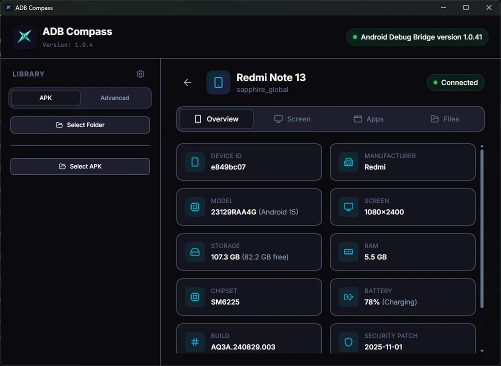 ADB Compass screenshot