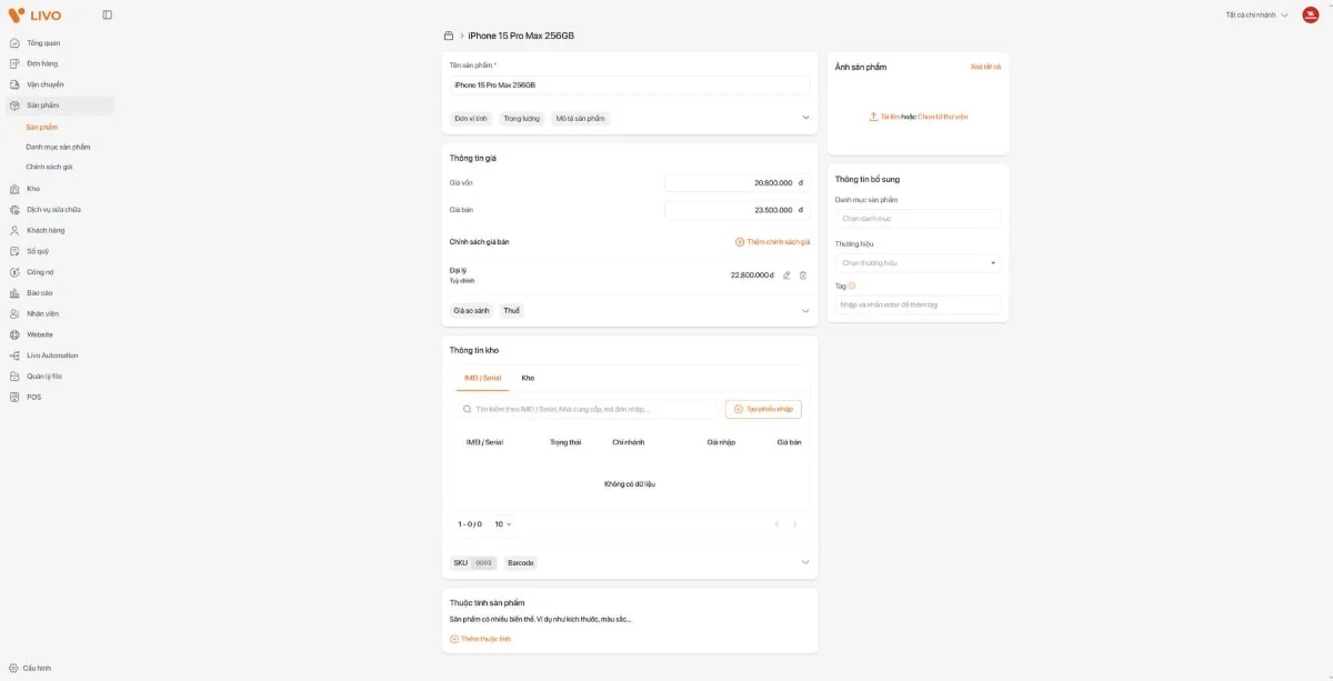 Livo - Phần mềm quản lý bán hàng screenshot