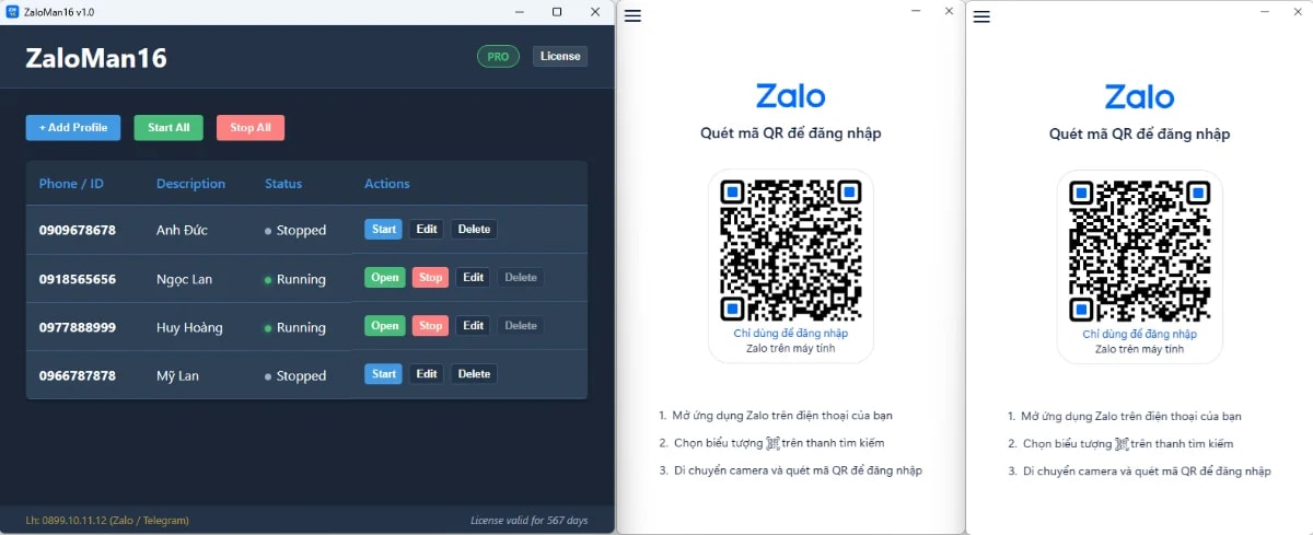Multi Zalo PC screenshot
