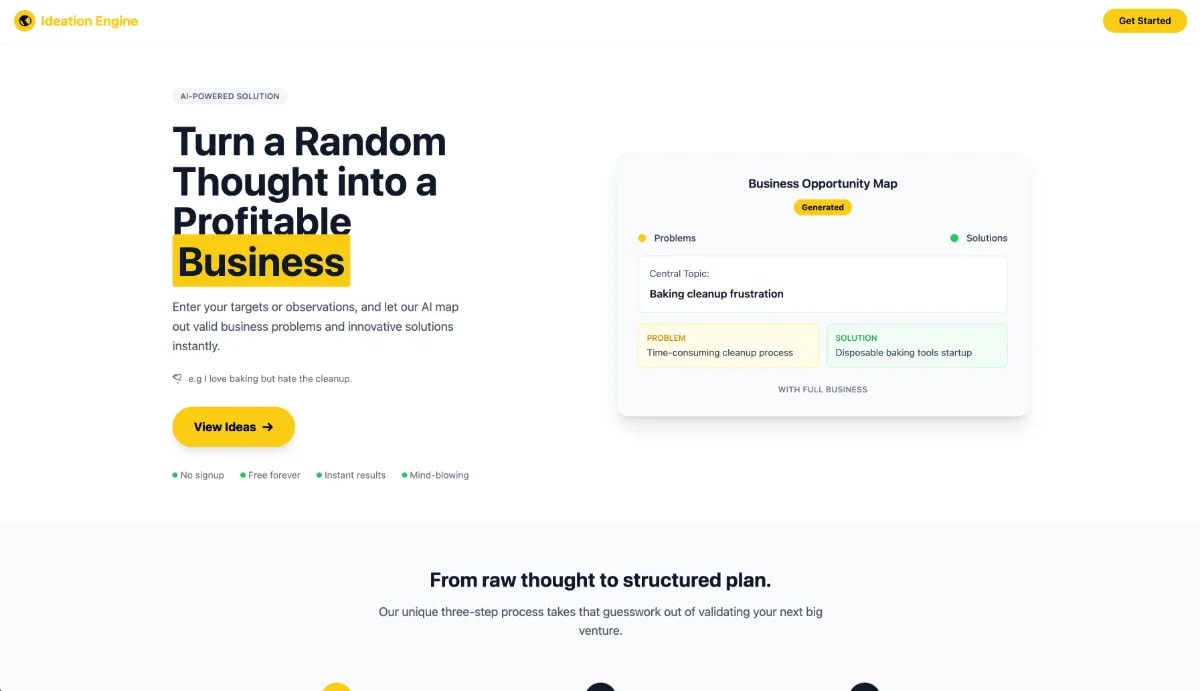 Business Idea Mindmap Generator screenshot