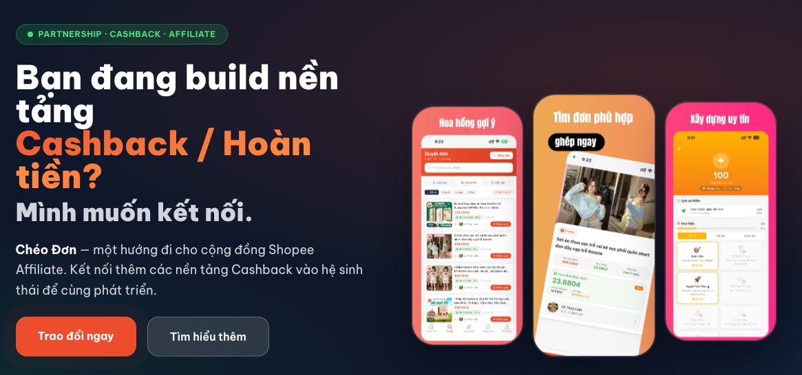 Tìm đối tác Cashback/Hoàn tiền để cùng mở rộng hệ sinh thái mua sắm